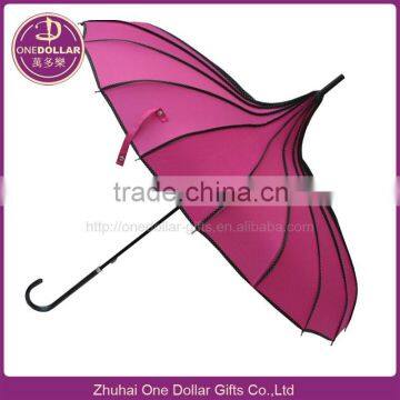 Pink umbrella, auto open UV protection Plastic umbrella