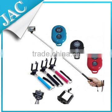Hot Extendable Self Stick Handheld Monopod + Clip Holder+ Bluetooth Camera Shutter Remote Controller for iPhone Samsung System