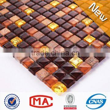 ZTCLJ JTC-1308 Foshan Premium Wall Mosaics Multi-color Natural Stone Mix Glass Mosaic Tile Wholesale