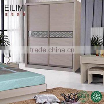 MDF 2 sliding doors bedroom wardrobe closet for house decoration on sale