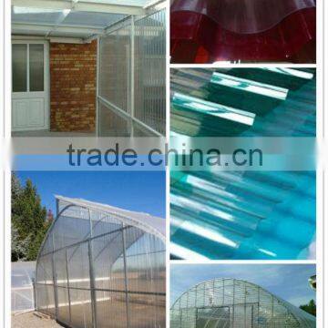 uv pc Corrugated sheet; solar corrugated polycarbonate sheet for roofing