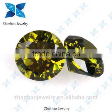 fashion jewelry decoration stone flat face cz loose colored peridot stone /cubic zirconia stone