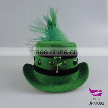 Green Small Hat With Feather Party Hat