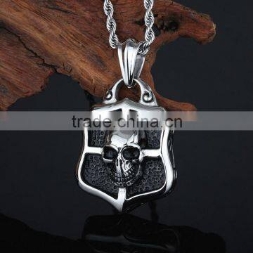 Stainless Steel Skull Shield Pendant Jewelry photo-2
