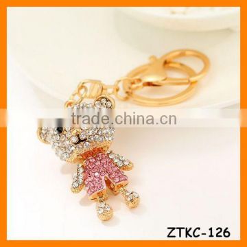 2014 Rhinestone Cute Bear Key Chain, Gift Bag Pendant ZTKC-126