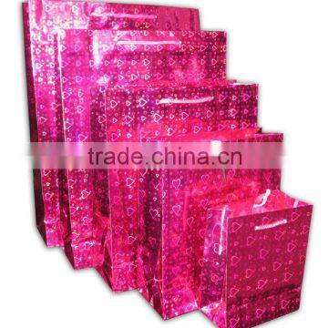 pink hologram paper bag