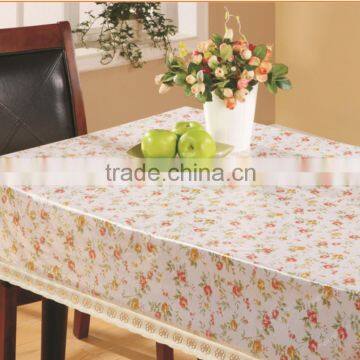 YH-2686 Embossed tablecloth with non-woven/fannel backing (golden/silver grounding)