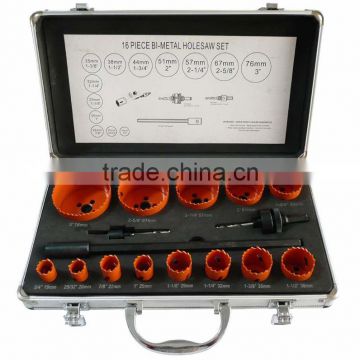 16PC Bi-Metal Hole Saw Set (Industrial)