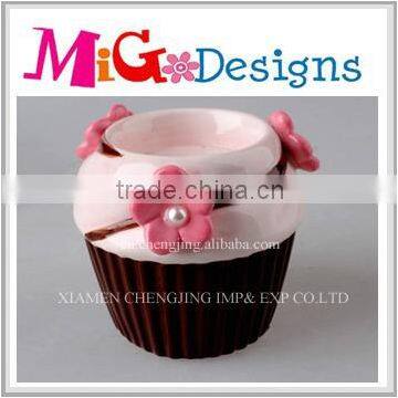 Beautiful cupcake ceramic flowers candle holder