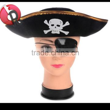 black felt pirate hat