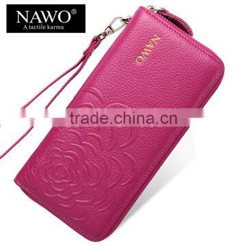 Designer Leather Clutch Wallets Long Purse Zipper for Women