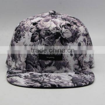 Hip Hop Style Cool Custom Sublimation Printed Flat Brim Bill Wholesale Hat and Cap