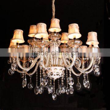 Canvas shade glass chandelier elbow