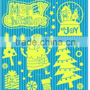 Christmas decoration night glow sticker room decorative sticker glow in the dark removable window sticker