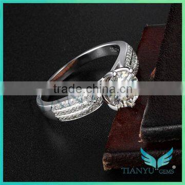 Lady's Sliver Ring 1Carat Moissanite Rings Wedding,Engagement Rings photo-2