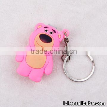 Bear shaped rubber keychains wholesale, cheap keychains in bulk