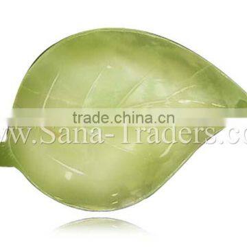 Natural Marble Onyx Designed Leaf Tray (3 Piece set) Light Green. (Pan)