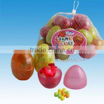 Net bags packing fruity flavor muticolor plastic light egg with candy