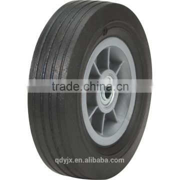 Heavy duty wheels and casters with super-elastic solid rubber tires