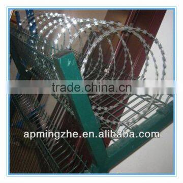 Razor barbed wire with Galvanized or PVC coated or Stainless steel