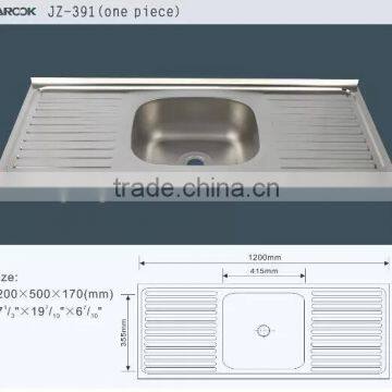 JZ-391 single bowl with double tray stainless steel wash basin