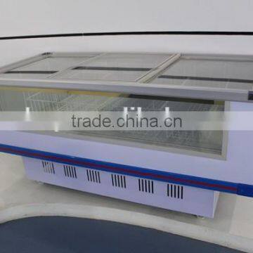 Supermarket top glass open top display freezer for seafood, quick-frozen food,meat