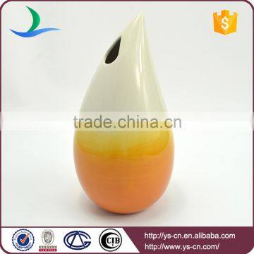 Wholesale Yellow Hand-painted Ceramic Teardrop Shaped Art Deco Vases photo-2