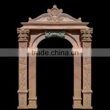 Stone Carving Door Frame with Flower Design