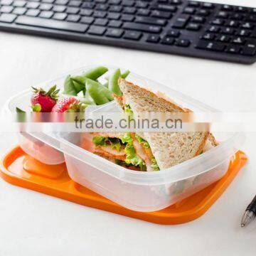Bento Lunch Boxes Plastic 3 Compartments Food Container photo-3