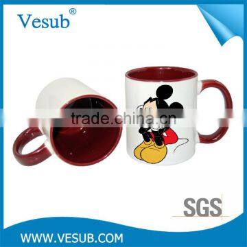 Most popular high quality 11OZ double color customized printing mug sublimation