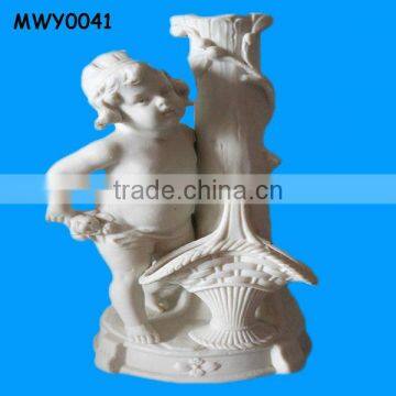 Curly Hair Boy Porcelain Chopsticks Holder
