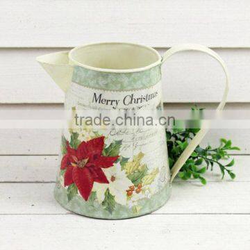 new design christmas decoration paper decal indoor watering can wholesale