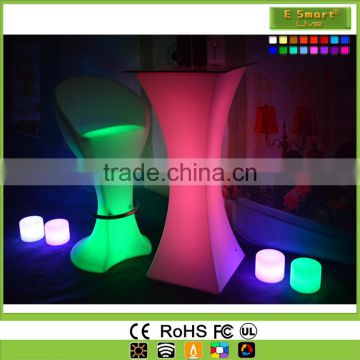 battery source small pretty waist designed portable party illuminated led spandex glow cocktail tables