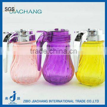 spray colored glass soybean oil dispenser jar with push pull cap