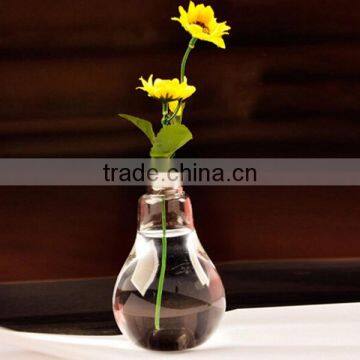 Clear Lamp Bulb Shape Glass Vases for Home Decoration photo-3