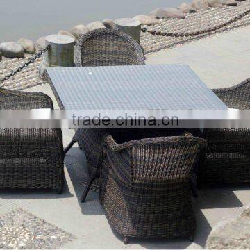 Home & Garden General Rattan Dining Set with round back chair