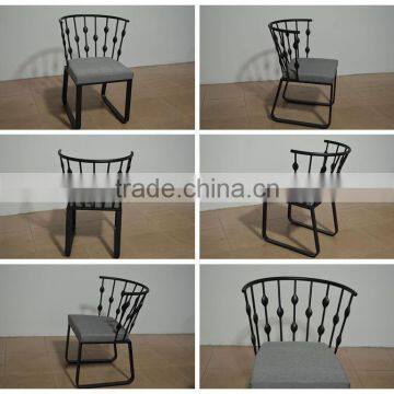 New Design High Back Iron Black Color Outdoor Metal Industrial Chair photo-6
