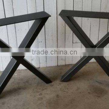 Dining Room Furniture 28 Inch X Shape Matt Silver Finished Iron Table Leg for Wooden Furniture Designs photo-3