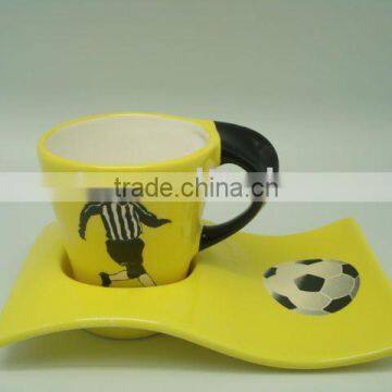 ceramic mug football shape