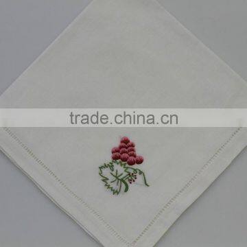 Luxurious 100% Cotton Embroidered Table Napkins With Hemstitch, Set of 6, Various Designs photo-4