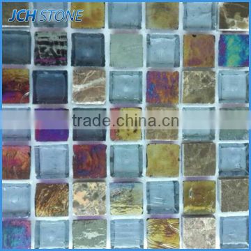 Unique bathroom wall iridescent glass mosaic tile