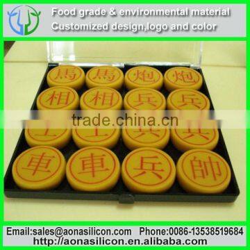 High quality silicone chess pieces with embossed|debossed text