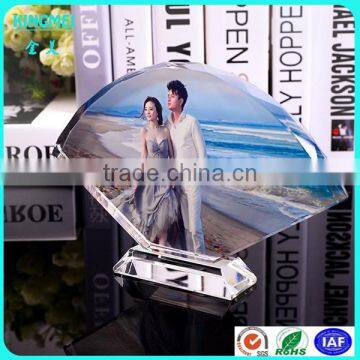 Sublimation Crystal 3D Sublimation Fan Shaped Photo Crystal 3D Crystal Photo Frame