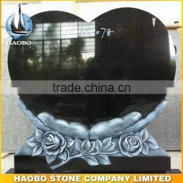 shanxi black granite heart shaped headstones