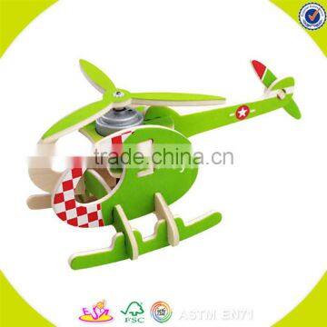 2017 wholesale kids assemble wooden creative toys best design children puzzle airplane wooden creative toys W03B067