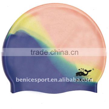 swim caps print,funny silicone swimming cap,silicone swimming cap for long hair