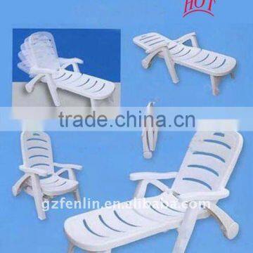 garden chair and table with wheels white-5 position adjustable back-foldable