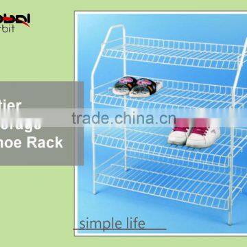 4 Tier Vinyl Coated Wire White Shoe Rack Storage Stand Organizer Shelf Boot Tidy