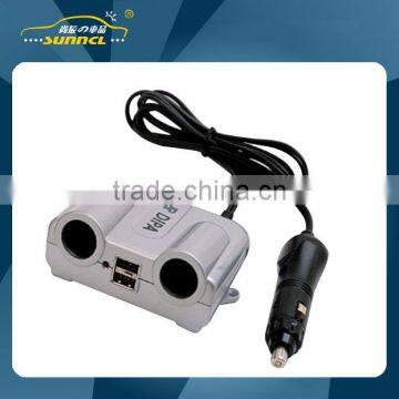 5V 2A CE Approval 2 USB and 2 Car Cigarette Light Socket for iPhone , Tablet