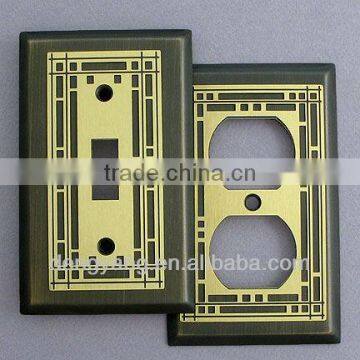 Mission Period Brass on Oil Rubbed Bronze Switch Plate Covers